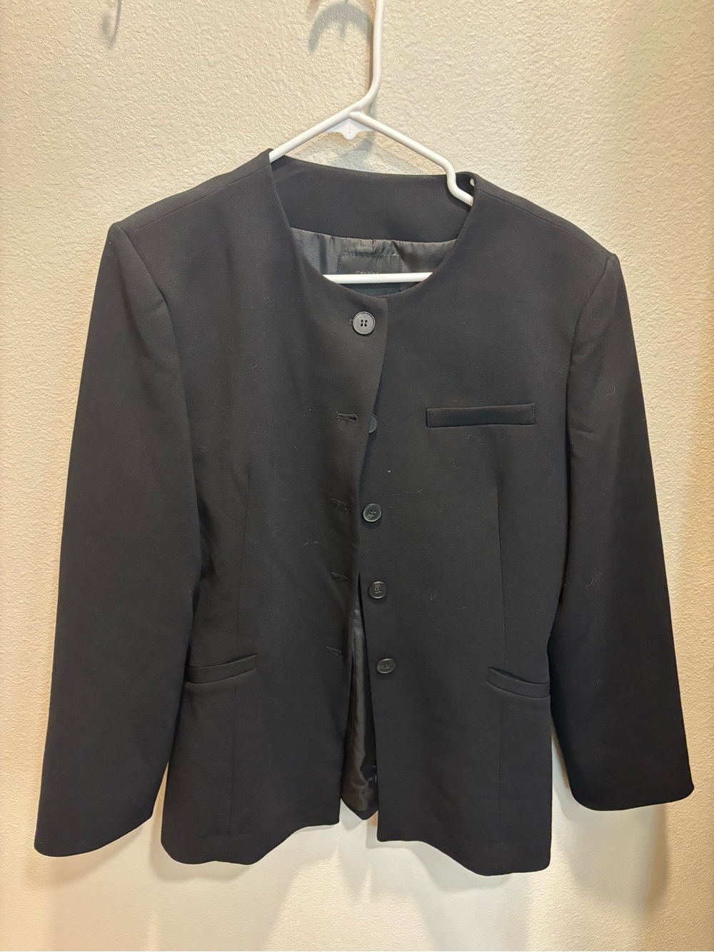 Zara Black Collarless Women's Blazer